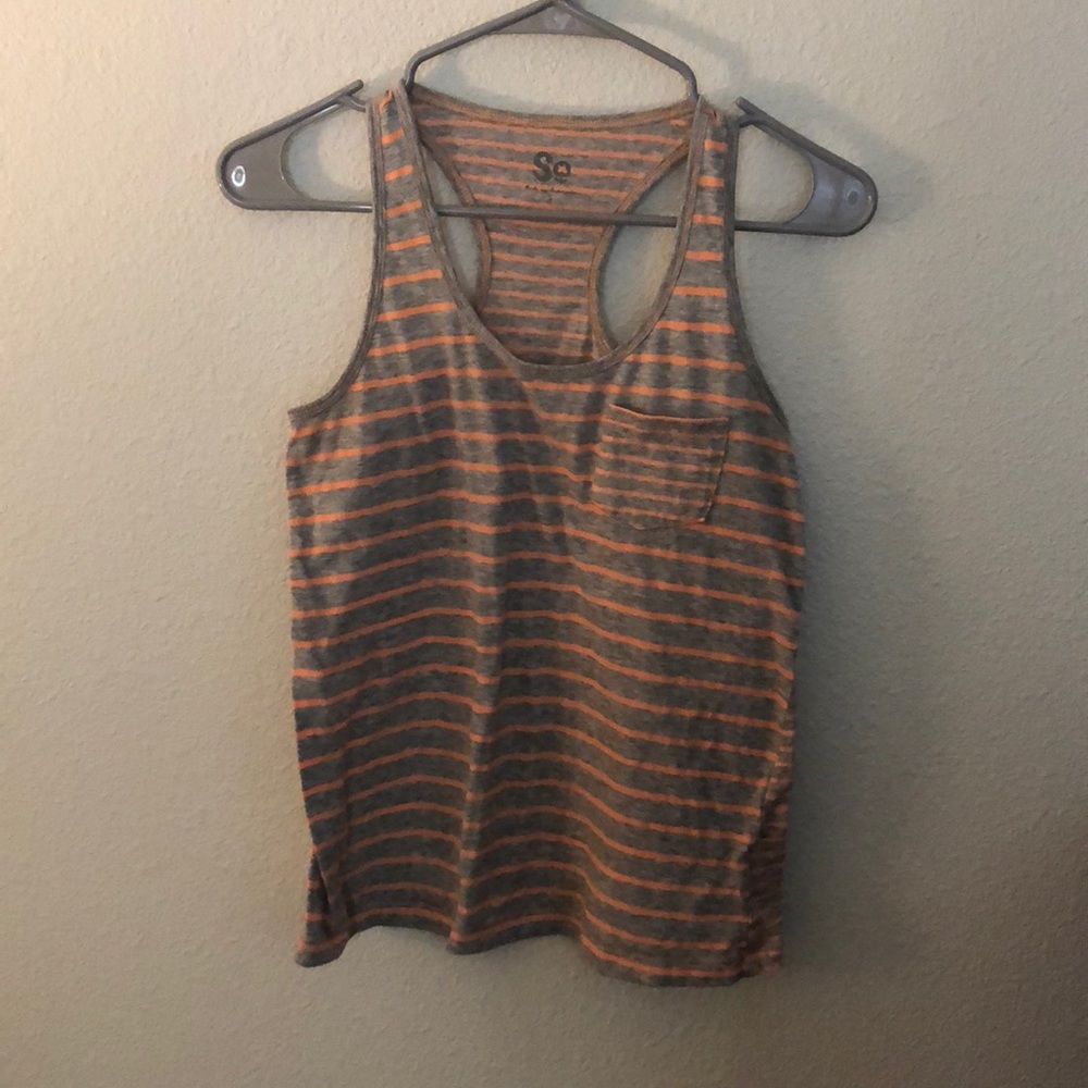 Orange and Gray Striped Tanktop